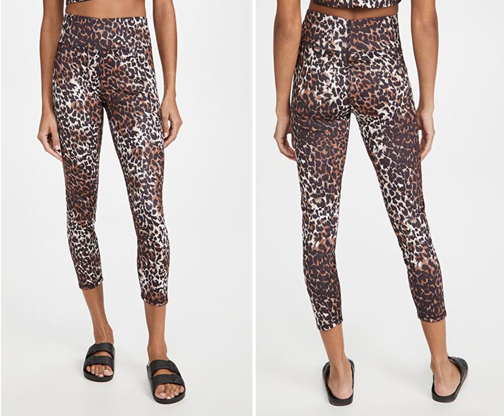 Veronica Beard Vilena Leopard Legging Cropped High Rise Workout Gym Size Small S